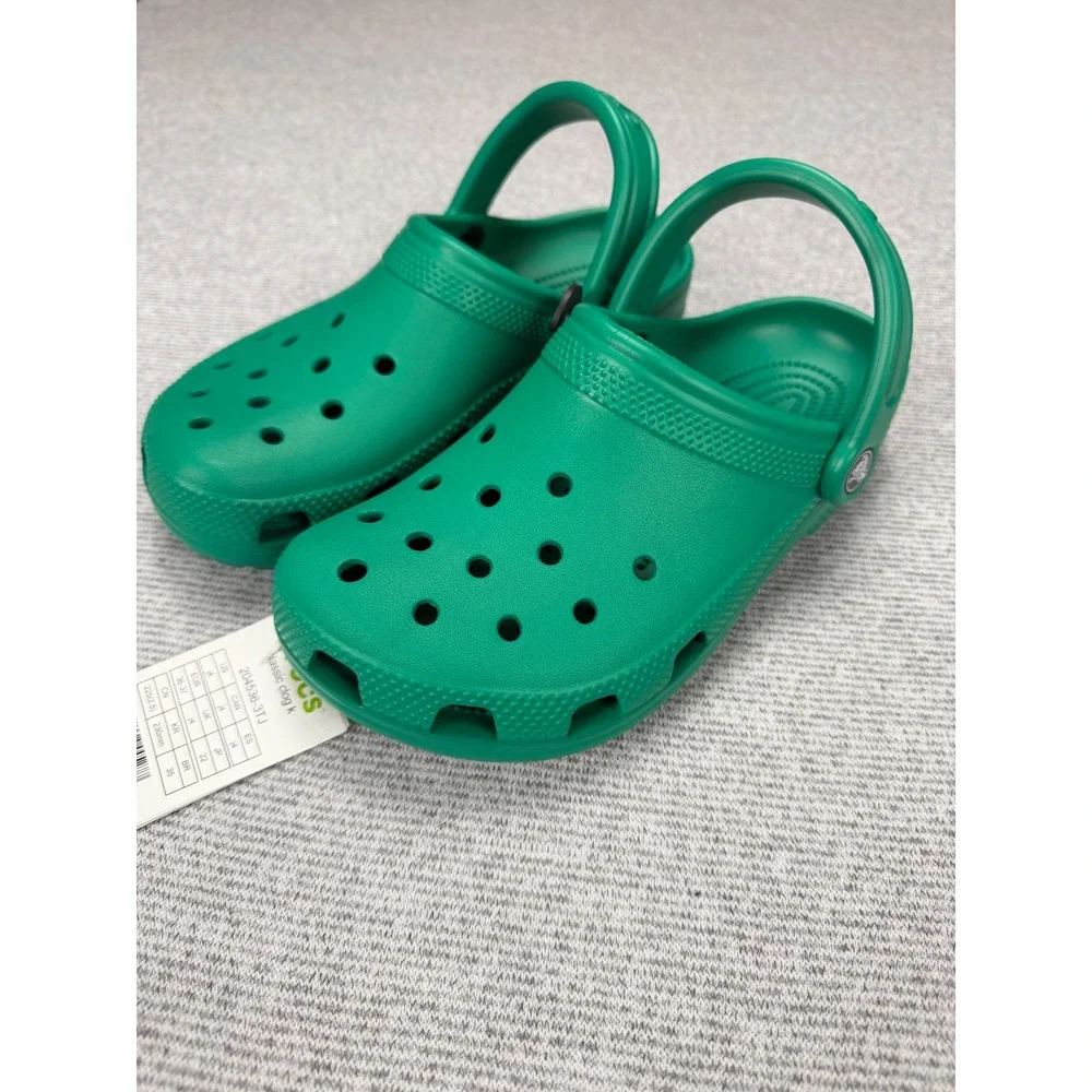 Crocs Classic Clog K Kids Green Slip On Water Shoes 204536-3TJ Size J4